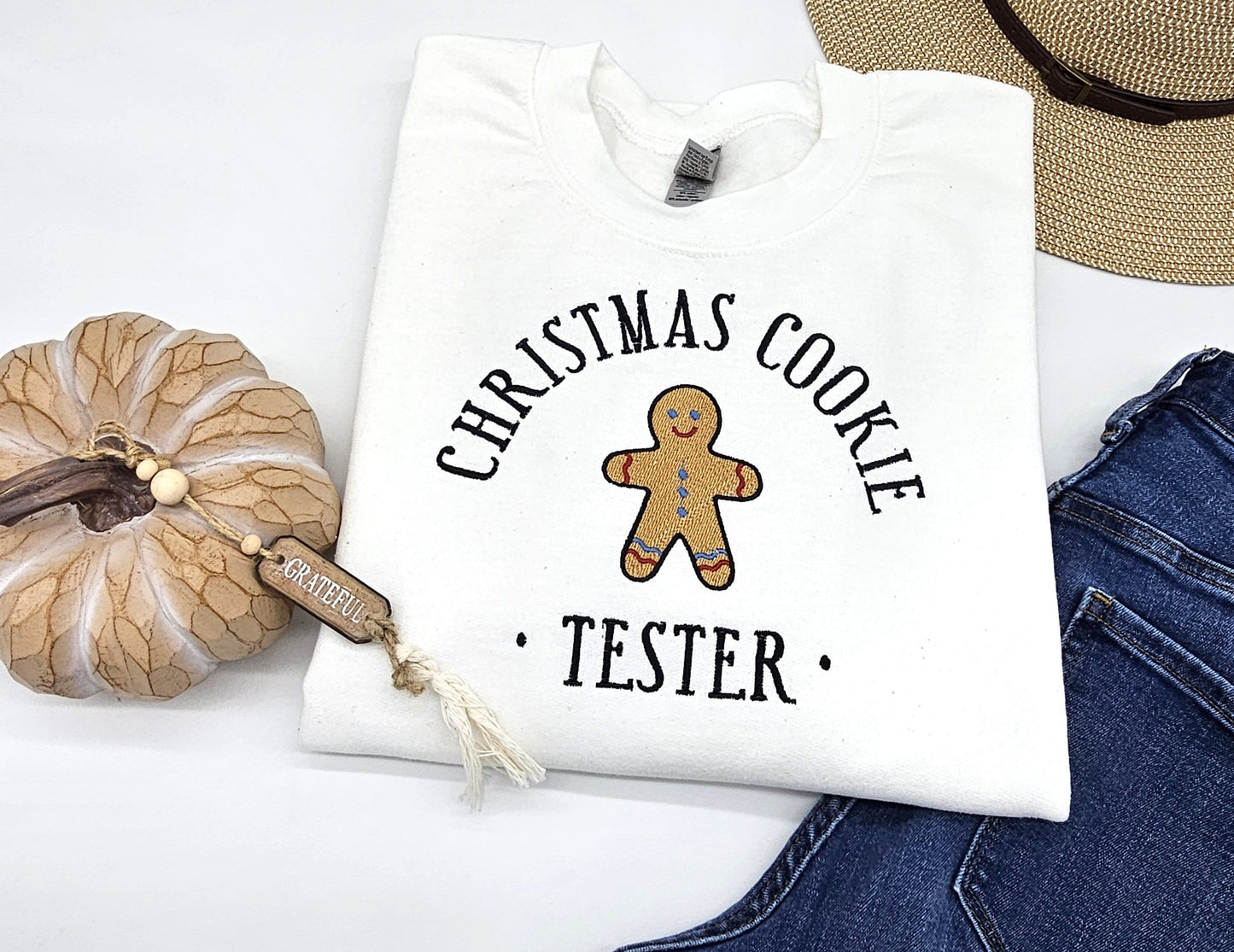 Embroidered Christmas Sweatshirt, Christmas Sweater Woman, Christmas Sweater Funny, Christmas Sweater, Christmas Cookie Tester, Gingerbread