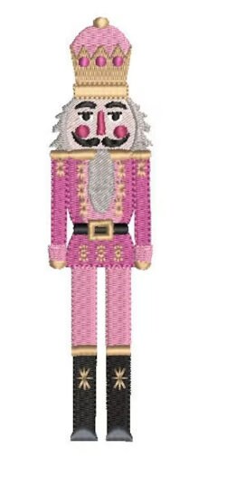 Pink Nutcracker Embroidered Fleece Lined Crewneck Sweatshirt for Christmas Cheer. Cozy Sweater for yourself or a great gift for someone else
