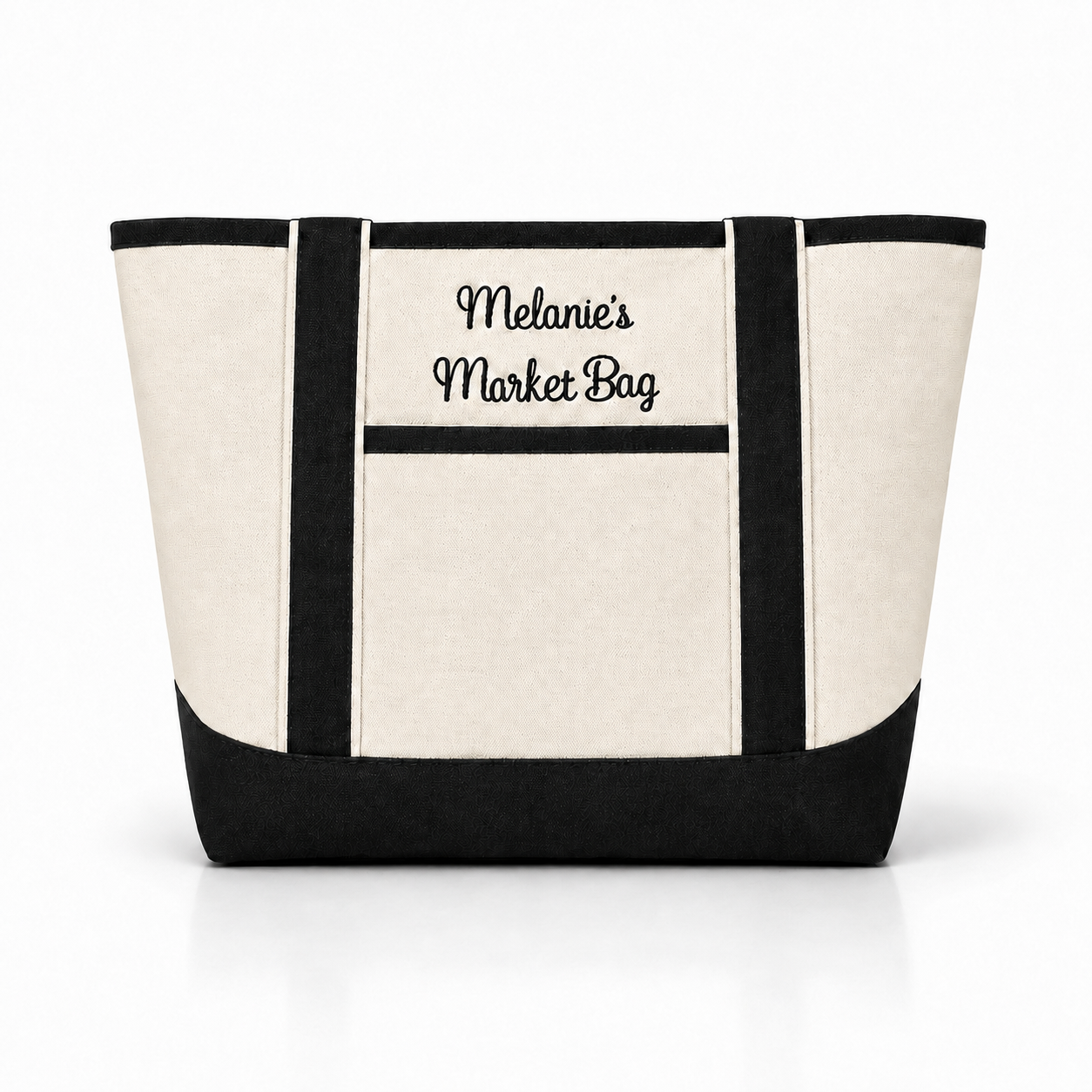 Personalized Embroidered Market Tote Bag – Custom Name