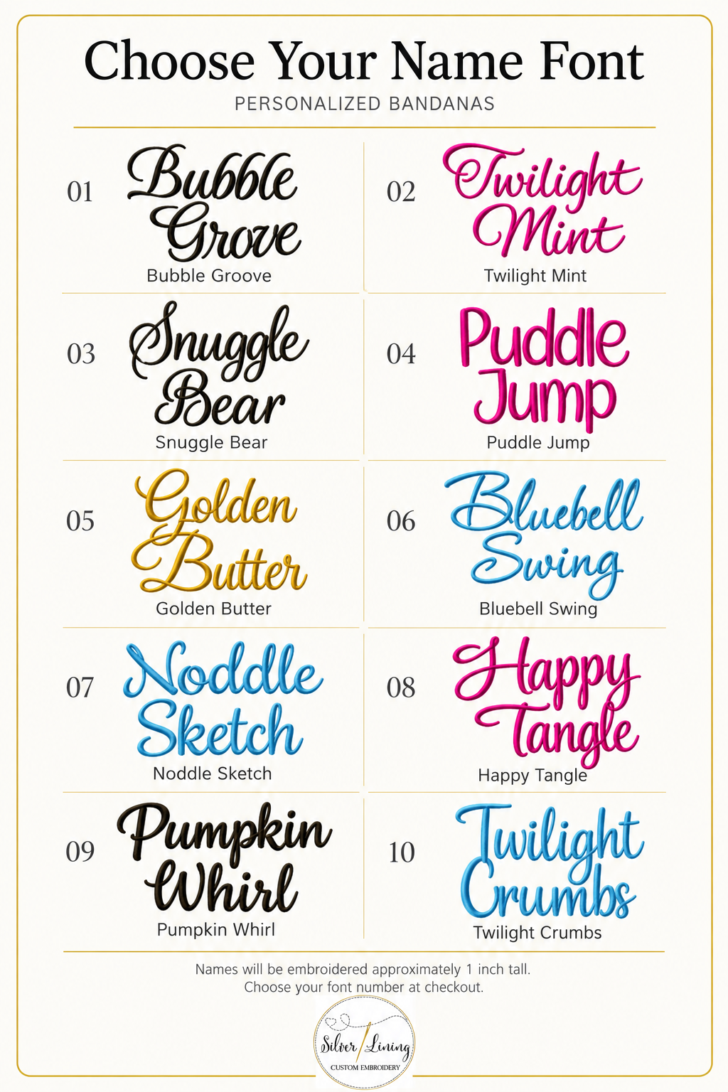 Personalized Embroidered Bandana | Custom Name