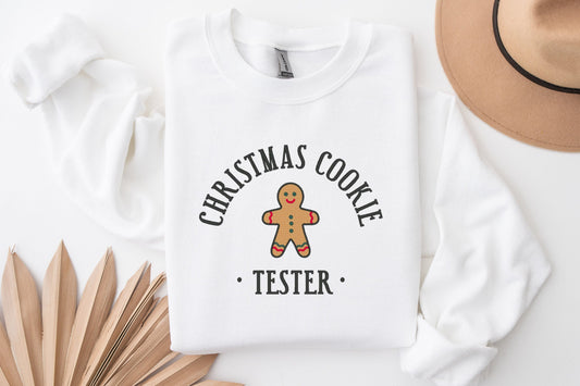 Embroidered Christmas Sweatshirt, Christmas Sweater Woman, Christmas Sweater Funny, Christmas Sweater, Christmas Cookie Tester, Gingerbread