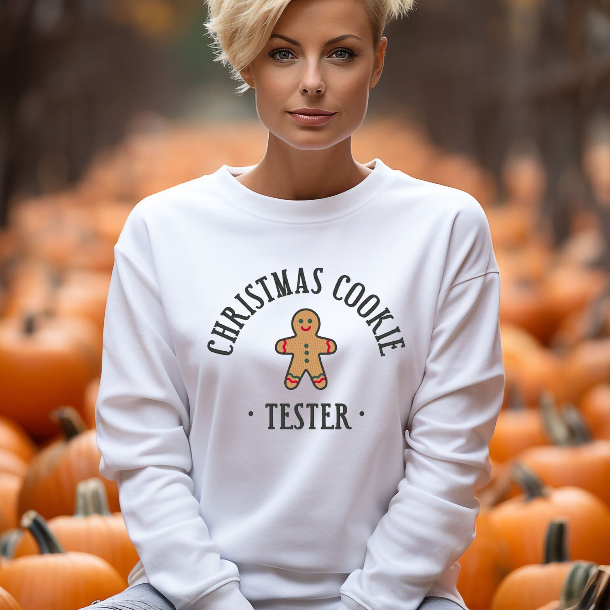 Embroidered Christmas Sweatshirt, Christmas Sweater Woman, Christmas Sweater Funny, Christmas Sweater, Christmas Cookie Tester, Gingerbread