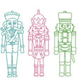 Embroidered, Cozy, Crewneck, Fleece Lined, Sweatshirt with Minimalist Three Nutcracker's in a row design.