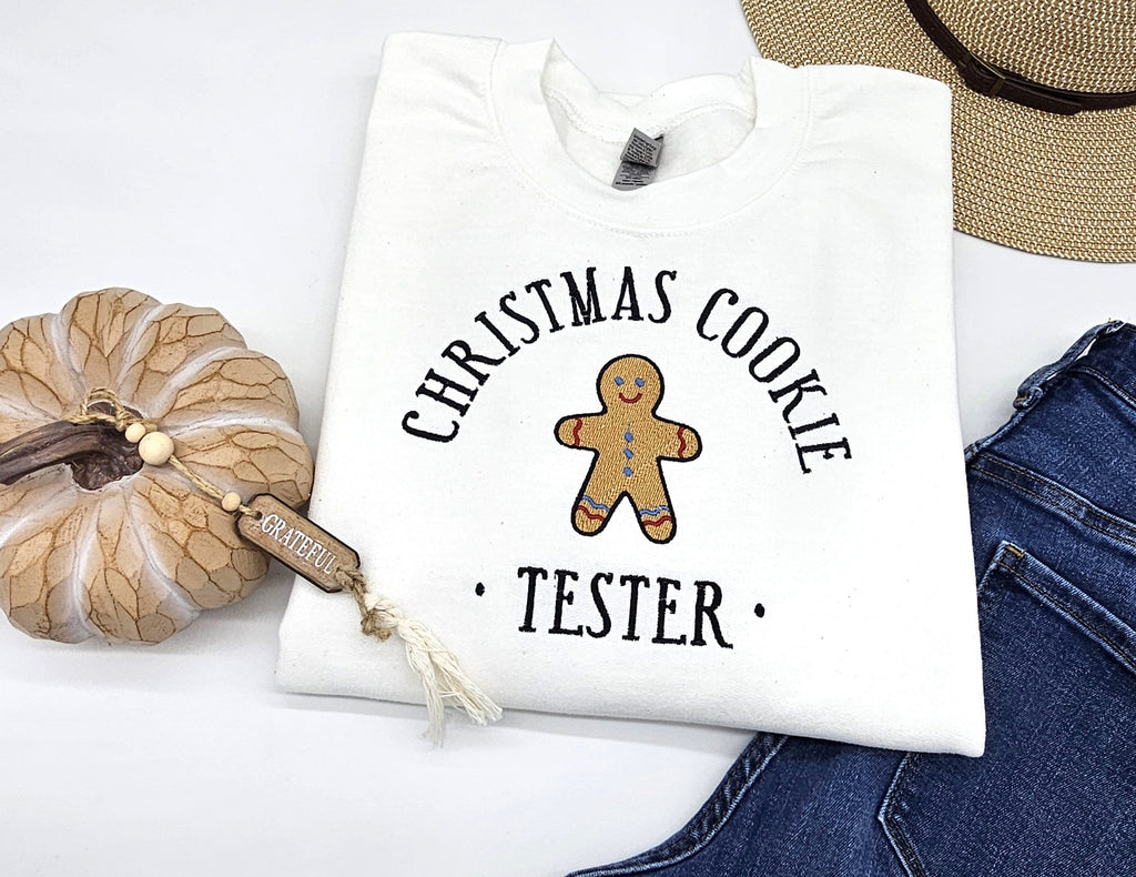 Embroidered Christmas Sweatshirt, Christmas Sweater Woman, Christmas Sweater Funny, Christmas Sweater, Christmas Cookie Tester, Gingerbread