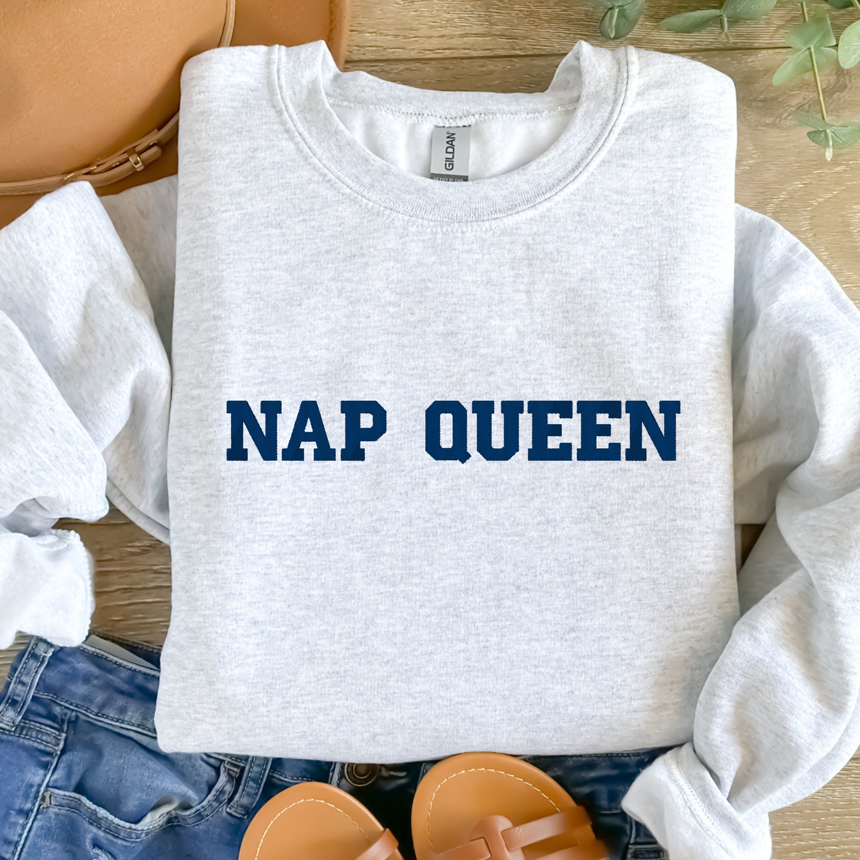 Embroidered Sweatshirt, Christmas Sweater Woman, Christmas Sweater Funny, Christmas Sweater, Sweater for mom. Nap Queen sweater.