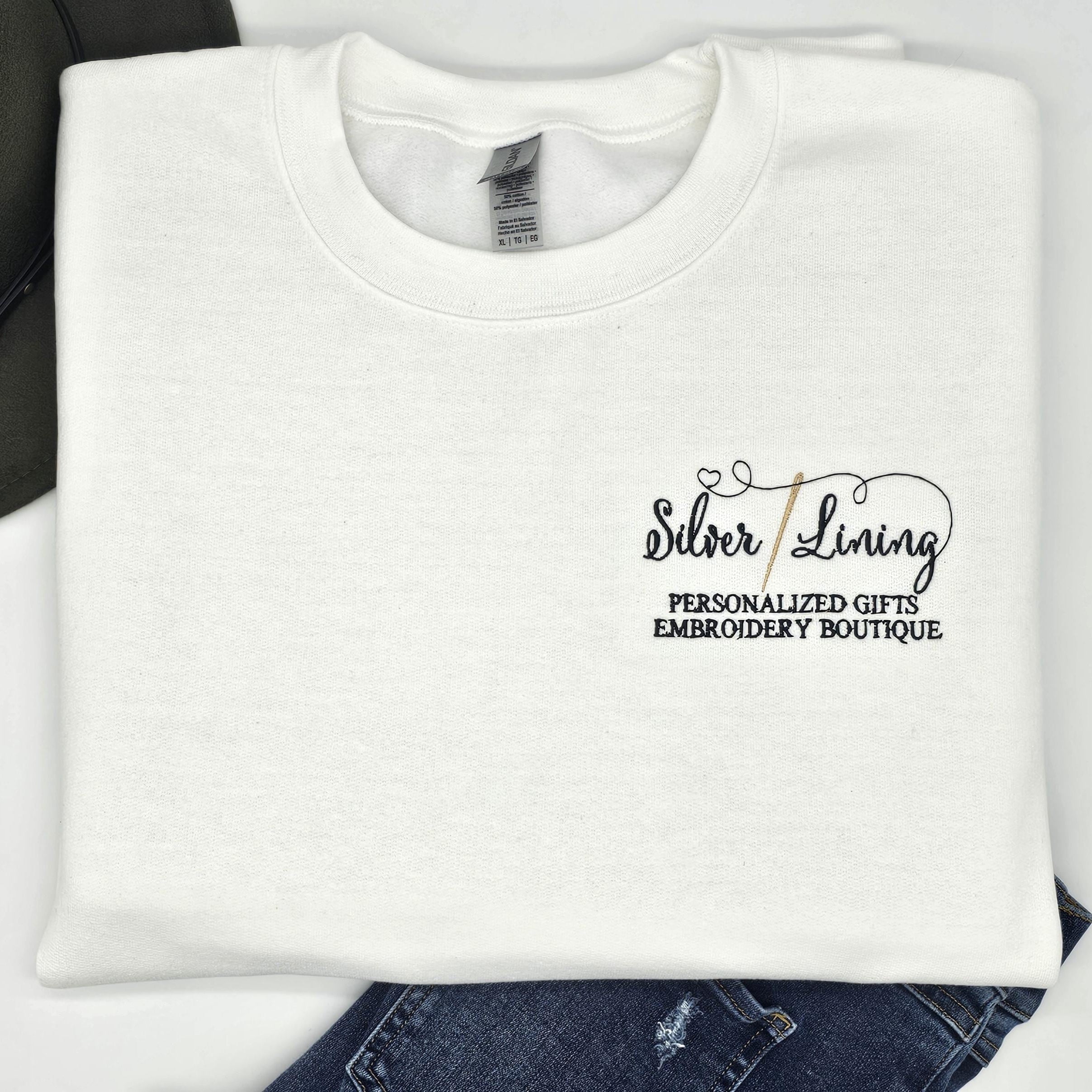 Custom Logo Embroidered Sweatshirt.