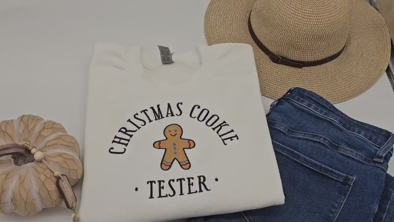 Embroidered Christmas Sweatshirt, Christmas Sweater Woman, Christmas Sweater Funny, Christmas Sweater, Christmas Cookie Tester, Gingerbread